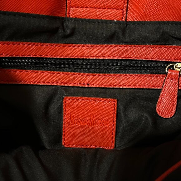 BLACK FRIDAY SALE! Neiman Marcus red leather tote - Picture 3 of 4
